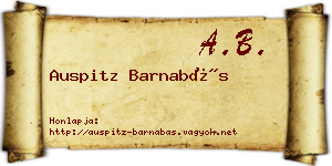 Auspitz Barnabás névjegykártya